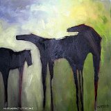 Horses Abstract Let's Go - 20 x 20