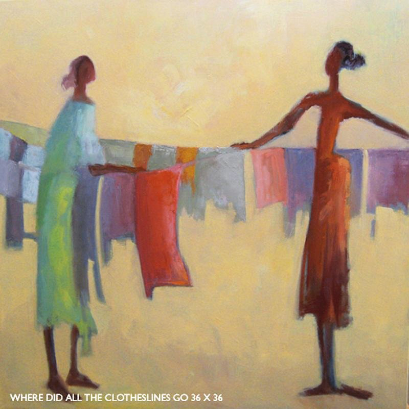 Where did All The Clotheslines Go - 36 x 36